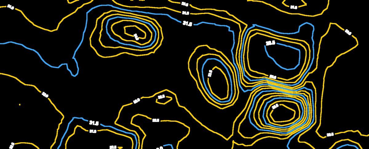 Contour detail from the surface model