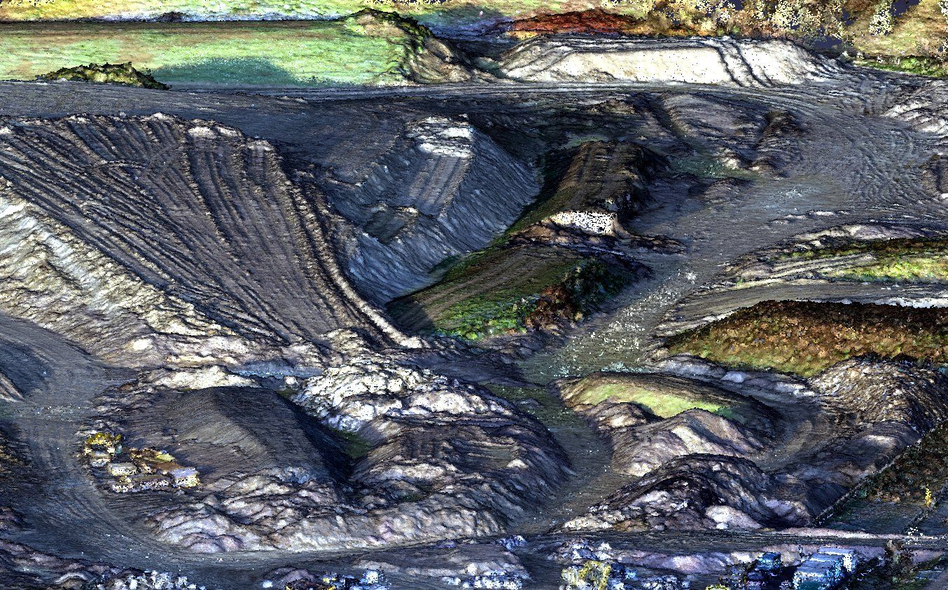 3D point cloud of a stockpile field