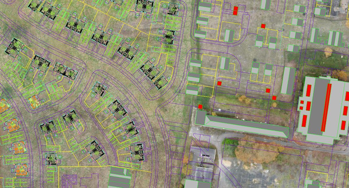 Proposed layout overlaid on drone imagery