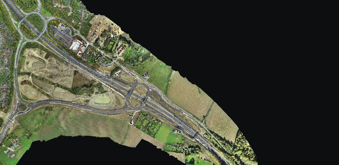 Drone orthomosaic of the M20 Junction 10A motorway project