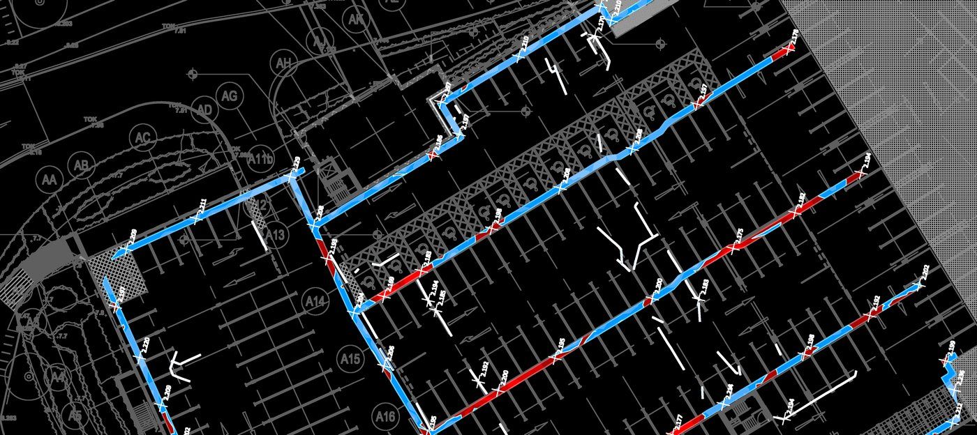 Survey drawing produced from laser scan data
