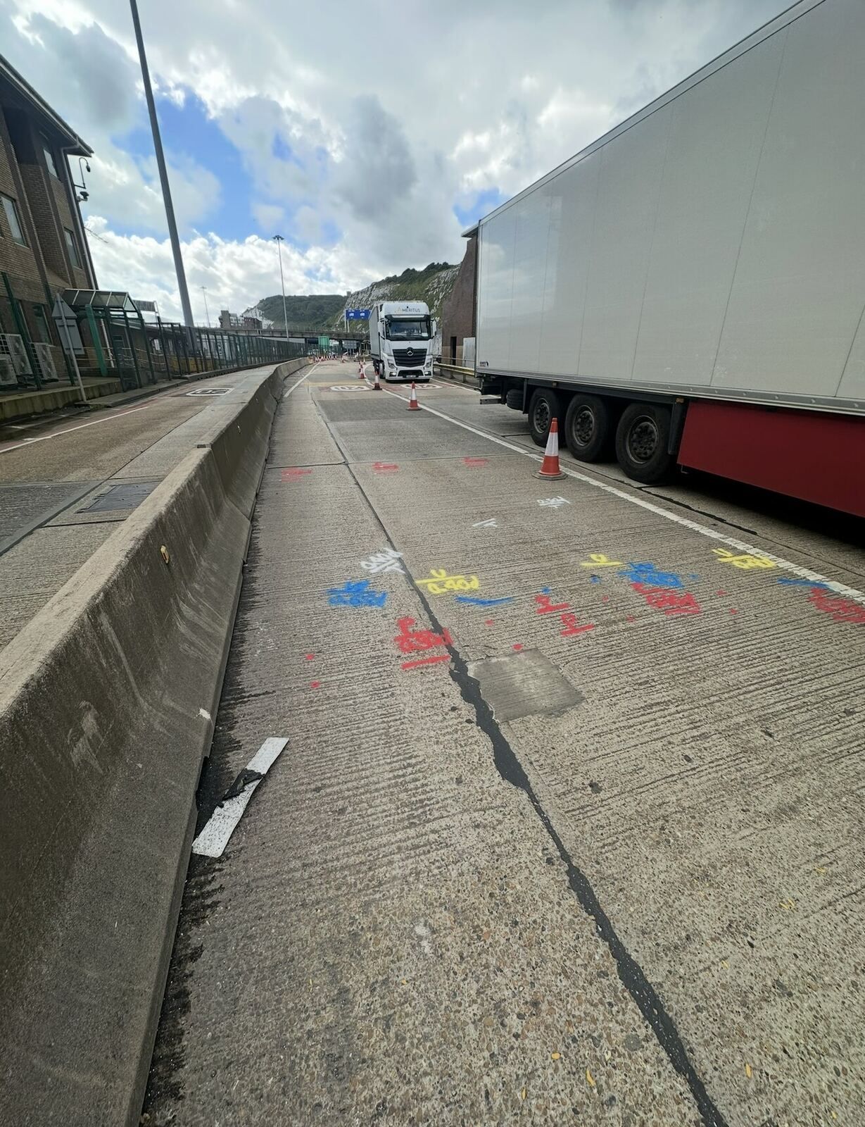 Utility markings on site