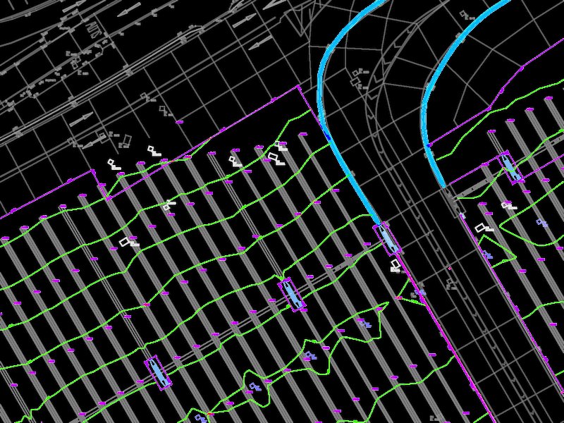 3D topographical survey of a car park: spot levels, contours, drainage and markings